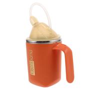 CANIGHT Gobelet en Acier Inoxydable 400ml avec Poignée et Emplacement Cuillère, Régulateur de Débit pour Patients Alités et Personnes Âgées à Domicile