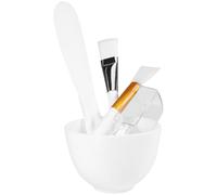 CANIGHT Kit D'outils de Masque Soi-même en Silicone Blanc 5 Pièces Bol de Beauté, Pinceau Visage et Spatule pour Usage Personnel à Domicile