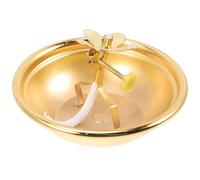 CANIGHT Lampe à Huile en Alliage Léger Doré pour Usage Bouddhiste Mèche en Coton, Lampe à Pétrole Domestique Réglable pour Ambiance Intérieure et Usage Quotidien