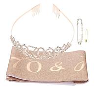 CANIGHT Lot de 3 couronnes et ceintures décoratives pour fête d'anniversaire pour femme