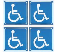 CANIGHT Lot de 4 Autocollants Pvc Bleu pour Fauteuil Roulant, 7,6x7,6cm, Résistants à L'eau Outils, pour Signaler L'accessibilité en Tout Lieu