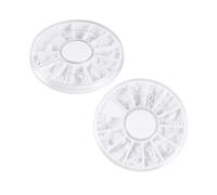 CANIGHT Lot De 5 Autocollants Pour En Forme De Demi-cercle Avec Perles De Manucure Et 12 Grilles Pour Faux Naturels Fournitures De Salon À Domicile