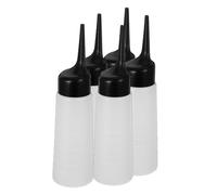 CANIGHT Lot de 5 Flacons en Plastique pour Coloration Cheveux, Bouteilles Rechargeables de 160 Ml avec Embout Incliné, Design Mesureur, Réutilisables pour Soins Capillaires à