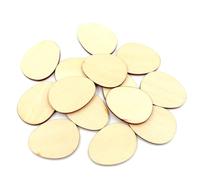 CANIGHT Lot de 50 Morceaux de Bois D'œuf 50mm à Peindre, Découpe Précise en Bois Brut pour Projets Scolaires et Loisirs Créatifs