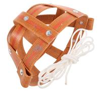 CANIGHT Masque de Cheval en Cuir Marron Respirant Cordon en Nylon, Muselière Creuse pour Bovins et Chevaux, Prévient Les Morsures, Pâturage en Ferme