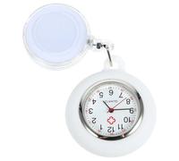 CANIGHT Montre de Poche Infirmière à Clip en Silicone Blanc Mouvement Quartz Précis, Extensible et Chic, Personnel Médical Étudiants en Centre de Santé