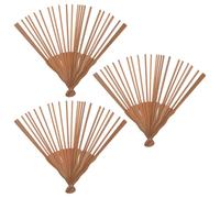 CANIGHT Monture Éventail en Bois Marron Portable pour Projets Créatifs DIY, 3 Pièces avec 30 Branches, Accessoire Ventilateur pour Artisanat Fait Main