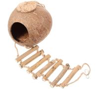 CANIGHT Nid décoratif en Coquille de Noix de avec échelle pour Oiseaux domestiques, léger et Pratique, lit Suspendu pour Cage d'oiseaux, Accessoire d'intérieur, 1 Set