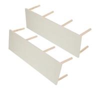 CANIGHT Organisateur de Tiroir avec Système de Piquets Réglables 2 Ensembles en Bois Beige pour Ranger Ustensiles Cuisine, pour Camping-Cuisine Minimaliste