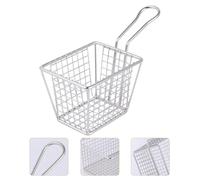 CANIGHT Panier à Friture en Acier Inoxydable Carré Poignée Longue, Passoire à Mailles Fines pour Restaurant ou Maison, pour Petits Snacks Frites