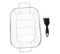CANIGHT Panier À Grillades en Acier Inoxydable pour Barbecue Extérieur Plateau De Rôtissage Multifonctionnel Convient pour Griller Ailes De Poulet Frites Et Autres Aliments