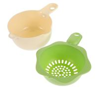 CANIGHT Panier Égouttoir Cuisine Vert à Double Couche en Pp et Pet Poignée Fleurie, Passoire Fonctionnelle pour Laver et Égoutter Fruits et Légumes, Gain de Place