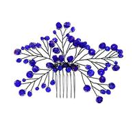 CANIGHT Peigne à Cheveux Pour Mariée Zircon Bleu Accessoire De Mariage Élégant Pour Coiffure De Noces Heaume De Mariée Avec Détails Chic