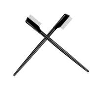 CANIGHT Peigne à Cils à Aiguilles en Acier Inoxydable Noir, 2pcs Poignée Antidérapante pour Séparation Précise des Cils et Soin Délicat des Sourcils