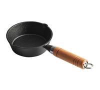 CANIGHT Petite Poêle Fonte Avec Poignée Bois Pour Chauffer Huile Lait Et Casserole Miniature Pratique Pour Cuisine Et Pâtisserie
