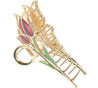 CANIGHT Pince à Cheveux Fleur de Tulipe en Alliage Or, Maintien Solide et Résistant, Accessoire Chic et Simple pour Cheveux Longs, pour Bureau et Voyage