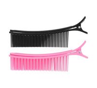 CANIGHT Pinces à Cheveux Volumineuses 2pcs en Plastique Noir et Rose, sans Additifs Chimiques, pour Coiffage Professionnel et Décoration, Ne Blessent Pas Cheveux