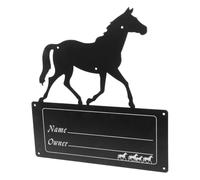 CANIGHT Plaque D'identification pour Cheval en Fer Noir 27x25 Cm Trous Pré-percés, Résistante aux UV L'usure, pour Écuries et Fermes Équestres
