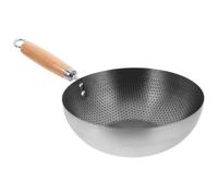 CANIGHT Poêle Wok Poignée Résistante la Chaleur en en Acier Inoxydable Facile à Nettoyer, Grill, Couleur Noir