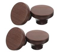 CANIGHT Poignées de tiroir rétro 4PCS bois marron forme ronde avec prise confortable adaptées pour chambre et tiroirs