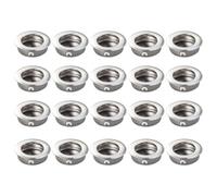CANIGHT Poignées Encastrées Design Plat Rond Lot de 20 en Acier Inoxydable Argenté, 35mm Fixation Secrète pour Porte de Meuble et Tiroir Coulissant