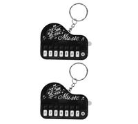CANIGHT Porte-clés en Plastique Noir Clavier de Piano Portable 2 Pièces Accessoire Original et Multifonction pour Organiser Clés et Paquet