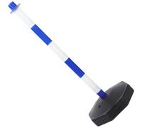 CANIGHT Poteau de Délimitation de la Circulation Portable en Plastique Solide 80 Cm Bleu et Blanc, Cône de Sécurité Rechargeable à l'eau pour Zones de Chantier et Parkings