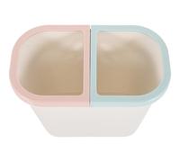 CANIGHT Poubelle Double la Cuisine Compartiments sans Couvercle Plastique 10.04X9.25X5.71 Pouces pour Tri Déchets Humides et Secs Bureau Maison