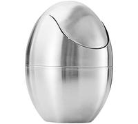 CANIGHT Poubelle en Acier Inoxydable Argentée Forme Œuf Couvercle, Élégante et Pratique Maison, pour Salle de Bain et Bureau