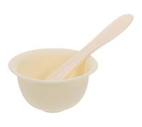 CANIGHT Set de 1 Bol de Masque Facial en Silicone Beige, Flexible et Léger, Bol Mélangeur pour Masque de Spa Fait Maison avec Applicateur Pratique