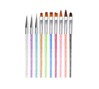 CANIGHT Stylos à Dessin en Alliage et Nylon Set de 10 pour Nail Art Accessoires de Manucure pour Travaux Précis à Domicile ou Salon