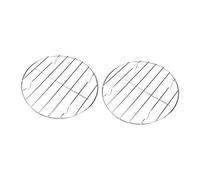 CANIGHT Support de Barbecue Rond en Acier Inoxydable Kit de 2 Pièces de 20Cm pour Barbecue Ustensiles Cuisine Extérieurs Grille Pratique et Solide
