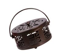 CANIGHT Support Porte-Parfum Spirale Moustique Marron Rétro avec Design à Motifs, Résistant Feu et Isolant Thermique, pour Décoration de Table et Salons