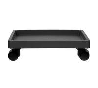 CANIGHT Supports de Rangement pour Plantes avec roulettes, Plateau rectangulaire 32 cm en Plastique Noir, Chariot à Fleurs Mobile pour Jardin intérieur et extérieur