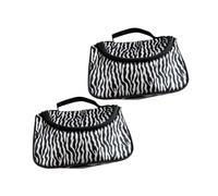 CANIGHT Trousse De Toilette Simple À Rayures Zébrées Trousse De Voyage Pochette De Rangement pour Femme Portable Et Imperméable