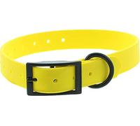 CANIHUNT Collier Chien CTECH Boucle Double - 6 Coloris - 2 largeurs, 3.8mm d'épaisseur, matière en polychlorure de Vinyle, Marque Française (2.5 x 0.4 x 60cm, Jaune)
