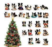 Canine Advent Board - Flat Pet Hanger Collection, Door Wall Display | Flat 2D Acrylic Material Construction | 24 Days Countdown To Christmas Calendar Door Window Tree Wall Entryway Display