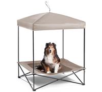 CANINE CANYON Piper Lit à baldaquin pop-up pour chien, grand lit surélevé pliable pour chien, avec abat-jour imperméable, maille rafraîchissante, très résistant jusqu'à 50 kg, parfait pour le camping
