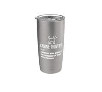 Caninetrovert Definition Signification Funny Dog Lover Owner Blague Gobelet isotherme en acier inoxydable double paroi