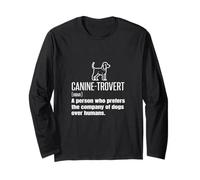 Caninetrovert Definition Signification Funny Dog Lover Owner Blague Manche Longue