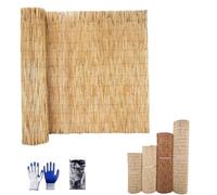 Canisse Balcon Brise Vue, Claustra Exterieur Bambou 30cm 100cm 120cm 140cm 160cm 180cm Hoch, Pare Jardin Cloture Bois, pour Hôtel, Galerie, Restaurant, Bordure De Piscine(Natural White Line)