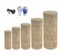 Canisse Bambou Brise Vue, Rouleau en Roseau Naturel Clôture Bambou pour Balcon, Terrasse et Jardin, 0.8m 1m 1.2m 1.5m 1.8m Canisse en Roseau Protection Contre Regards, Vent & Soleil(Beige)