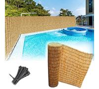 Canisse Bambou,Clôture en Roseau Naturel,Brise-vue Balcon,Protection de La Vie Privée,Occultant,Protection Vent & Soleil,Paillis Terrasse Balcon,pour Isoler Visuellement une Clôture ( Color : Natural