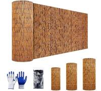 Canisse Bambou Entier, Brise Vue En Roseau Naturel, Palissade Balcon Bambou, Séparation De Jardin En Bambou Avec Attaches Imperméable Aménagement Paysager Pour Exterieur Jardin Balcon(H90xL400cm/3.0x1