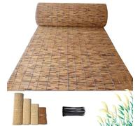 Canisse Bambou Naturel pour Exterieur, Clôture en Roseau De Roseau Rouleaux séparation de Jardin, Brise Vue en Roseau Pour Exterieur Jardin Balcon Porche Résistant Aux Intempéries(Yellow white wire,W7
