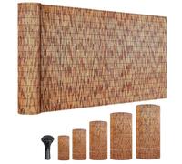 Canisse Bambou Naturel Rouleau en Roseau Occultant, Brise Vue de Balcon et Terrasse, Clôture de Jardin, 0.5m 0.8m 1m 1.2m 1.5m 1.8m 2m 2.2m Hauteur Clôture de Bambou(Brown)