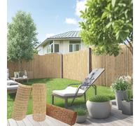 Canisse Bambou, Pare Vue Jardin Exterieur 50cm 60cm120cm 160cm 180cm Hauteur, Paillasse pour Pergola, Terrasse, Cour, Bordure De Piscine, Toit, Hôtel, Galerie, Restaurant(Natural White Line)