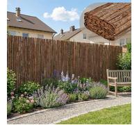 Canisse brise-vue en écorce naturelle 300 x 160 cm - protection vent et clôture décorative pour extérieur fil galvanisé
