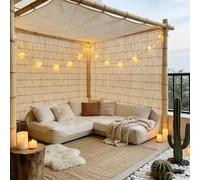 Canisse Brise Vue en Roseau Nature, Brise-Vent Jardin Terrasse Natte de Roseau pour Balcon & Clôture Palissade Jardin avec Attaches Clôture Exterieur Décorative(Natural,H100xL300cm)