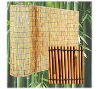 Canisse Brise Vue Roseau Balcon Clôture de Bambou Palissade Jardin Exterieur D'intimité Robuste Rouleaux Canisse Pergola Naturel 1x10m 1.5x5m 1.8x5m(Ligne Noire Naturelle)